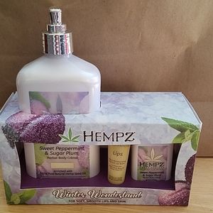 Hempz lotion & lip gift set peppermint sugar plum